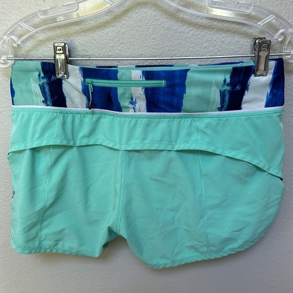 Lululemon Speed Short *4-way Stretch Menthol / Brush Strokes Harbor Blue Menthol - Picture 7 of 12